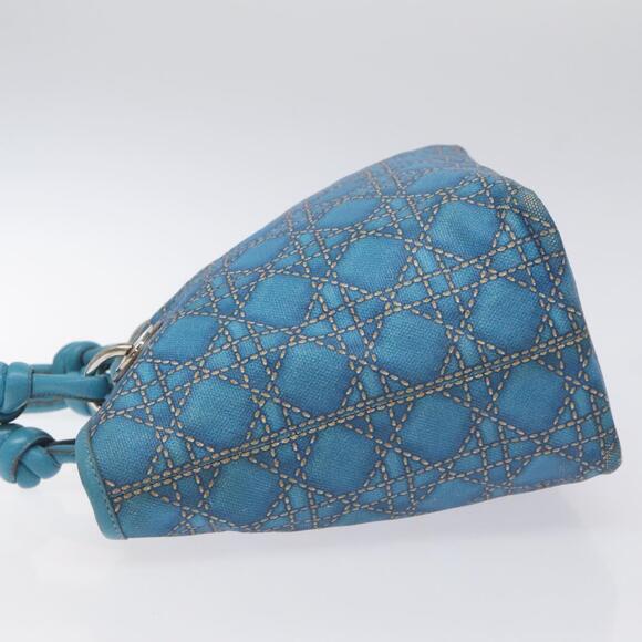 DIOR Canage Hand Bag Coated Canvas Blue Silver - Picture 5 of 12